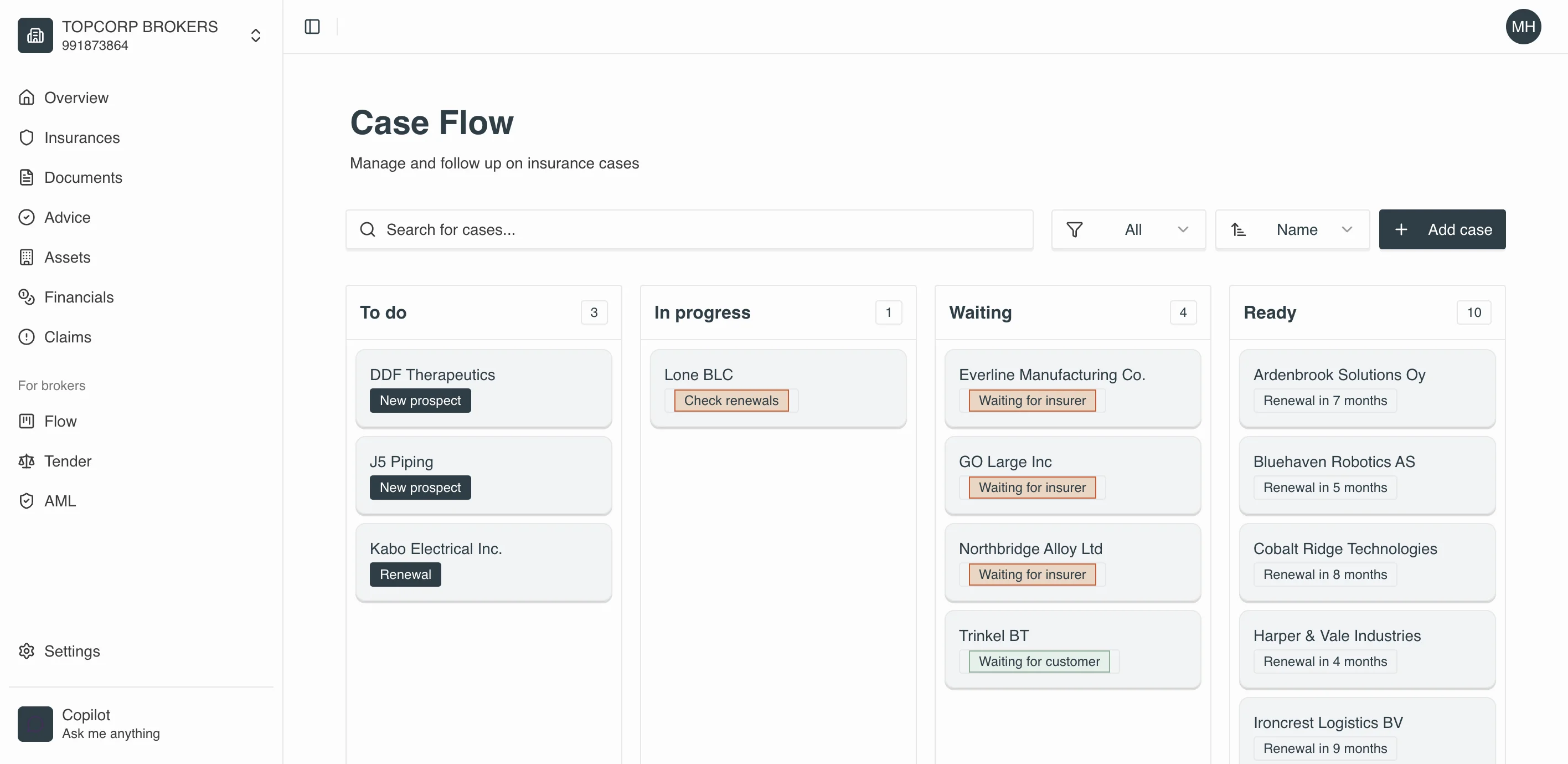 Effara Dashboard - Policy management interface